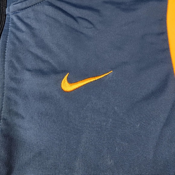 Nike Track Jacket Mens Small Navy Blue Orange Full Zip Athletic Swoosh Logo - Picture 2 of 11